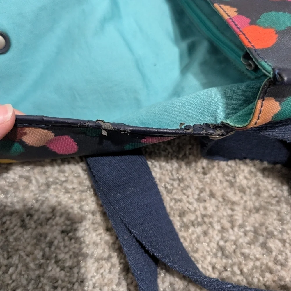 Fossil Colorful Polka Dot Coated Canvas Crossbody Messager Bag